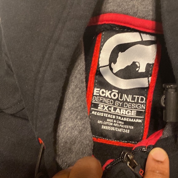 ECKO UNLIMITED MENS FULL ZIP HOODIE SIZE 2X-LARGE COLOR BLACK - Picture 8 of 11